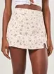 Short Saia Sarja Off-White Florzinhas