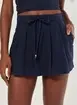 Short Saia Plissado Azul-Marinho