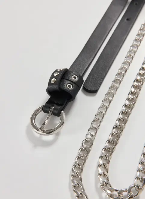 Kit 2 Cintos Poliuretano E Corrente