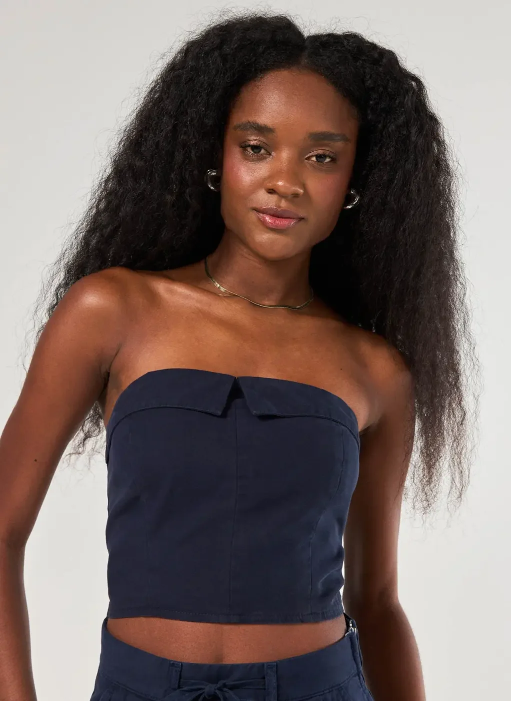 Tube Top Sarja Azul-Marinho