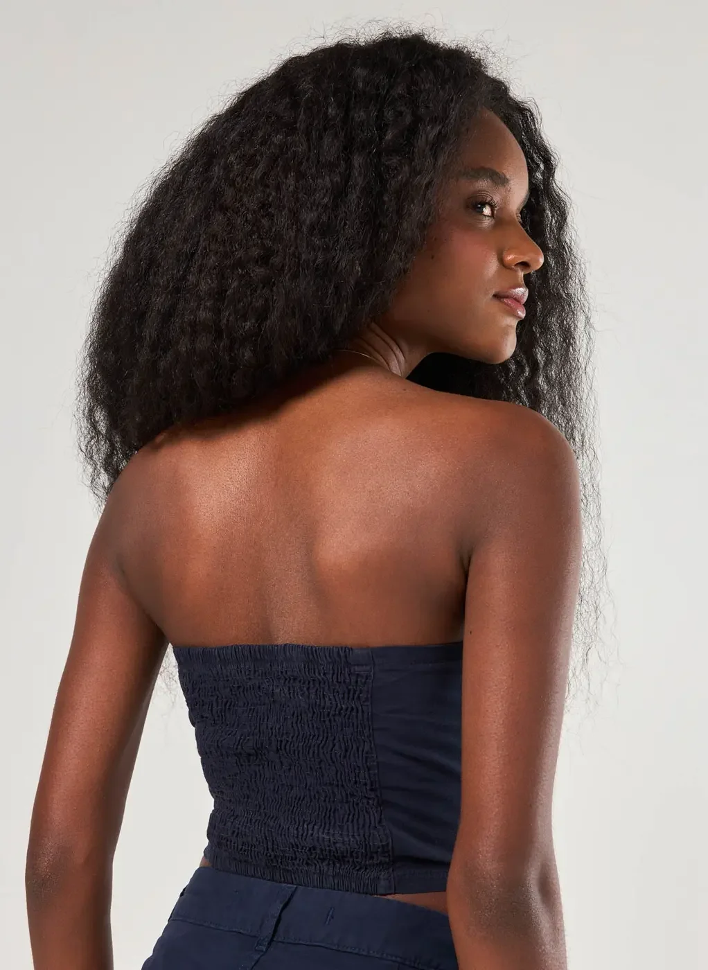 Tube Top Sarja Azul-Marinho