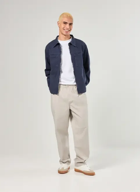 Jaqueta Em Sarja Azul-Marinho