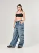 Calça Jeans Cargo Oversized