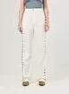 Calça Wide Leg Flores Bordadas