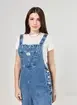 Macacão Estilo Jardineira Em Jeans Médio