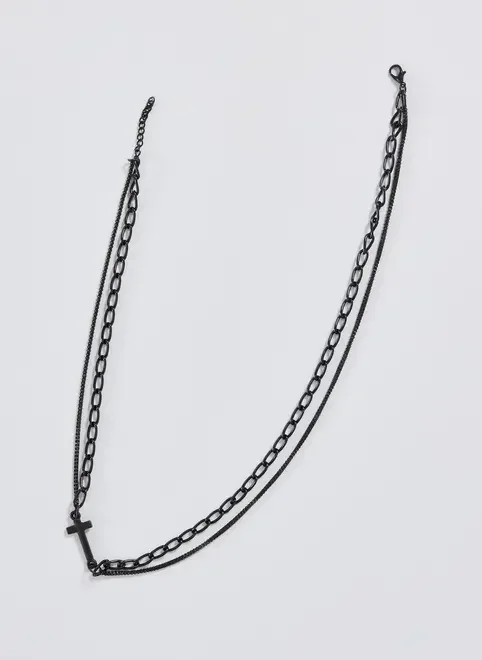 Colar Correntes Cruz