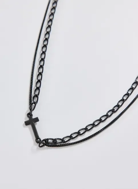 Colar Correntes Cruz