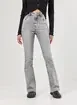 Calça Flare Em Jeans Cinza