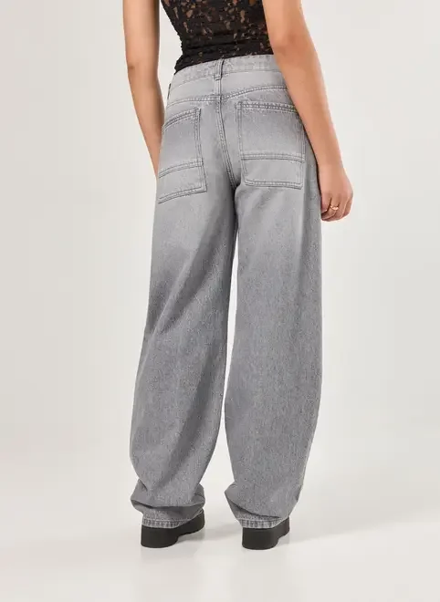 Calça Baggy Jeans De Cintura Baixa