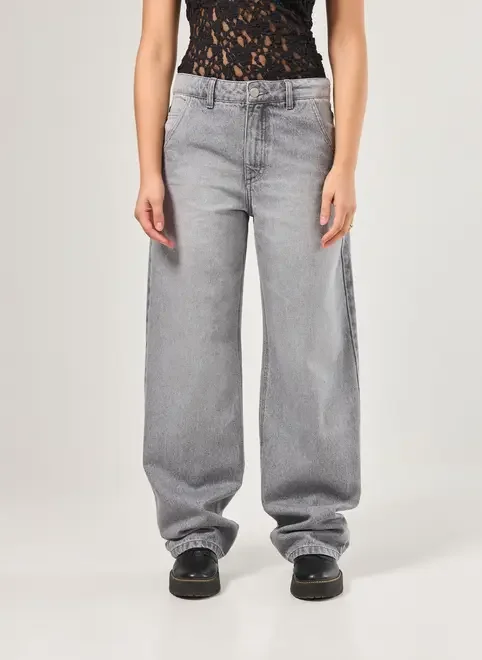 Calça Baggy Jeans De Cintura Baixa