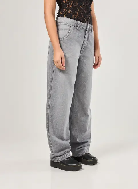 Calça Baggy Jeans De Cintura Baixa