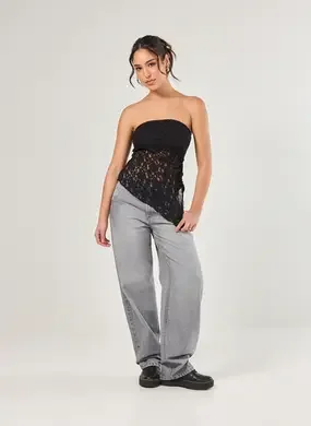 Calça Baggy Jeans De Cintura Baixa