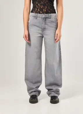 Calça Baggy Jeans De Cintura Baixa
