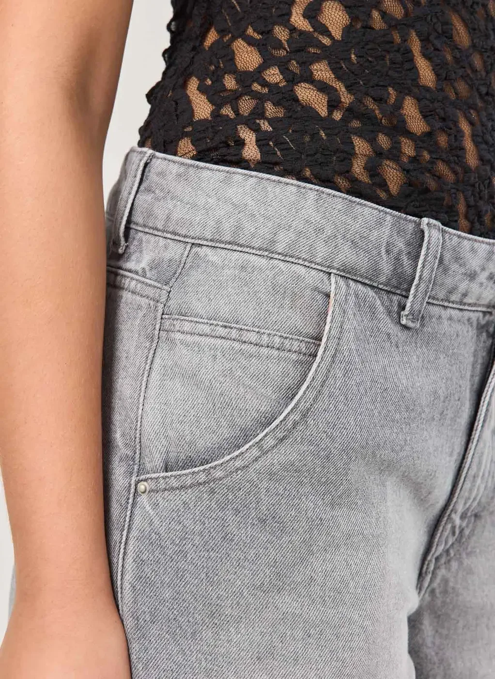 Calça Baggy Jeans De Cintura Baixa