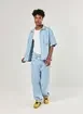 Camisa Box Manga Curta Jeans