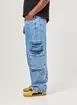 Calça Baggy Cargo Jeans Médio