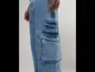 Calça Baggy Cargo Jeans Médio