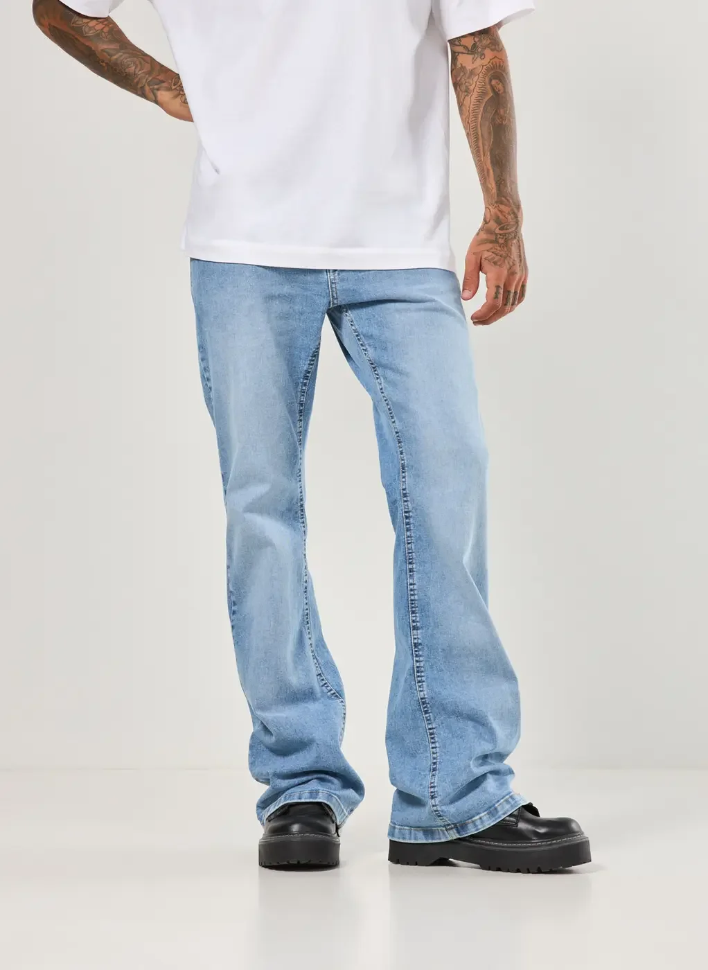 Calça Flare Jeans Claro