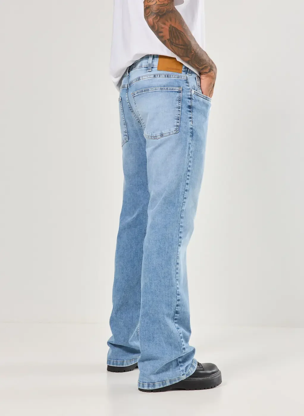 Calça Flare Jeans Claro