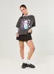 Camiseta Box Preta Estonada Hello Kitty