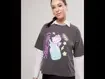 Camiseta Box Preta Estonada Hello Kitty