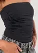 Body Poliamida Preto Decote Reto Franzido
