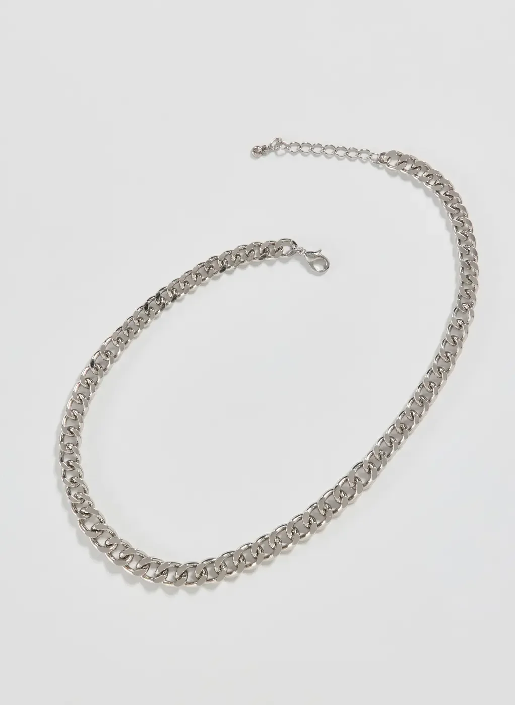 Colar Prateado Corrente Pesada