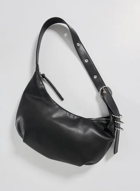 Bolsa Poliuretano Preto Fivelas