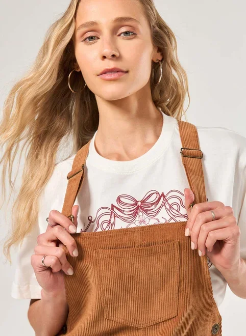 Salopete Veludo Cotelê Caramelo