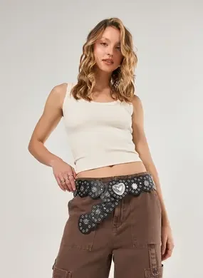 Cinto Largo Boho Coração