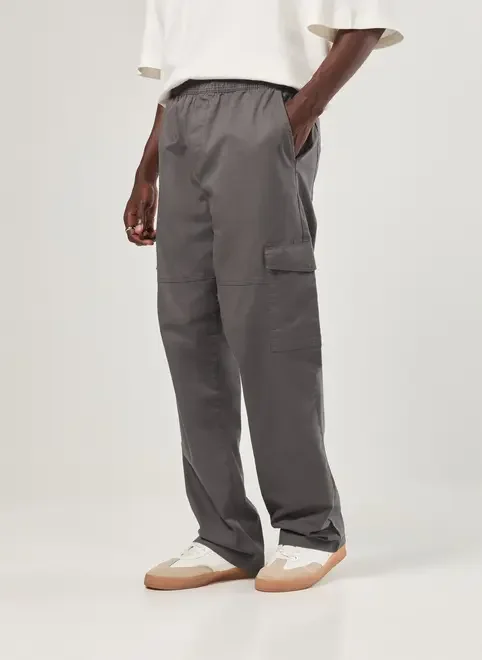 Calça Sarja Reta Cargo