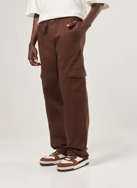 Calça Sarja Reta Cargo