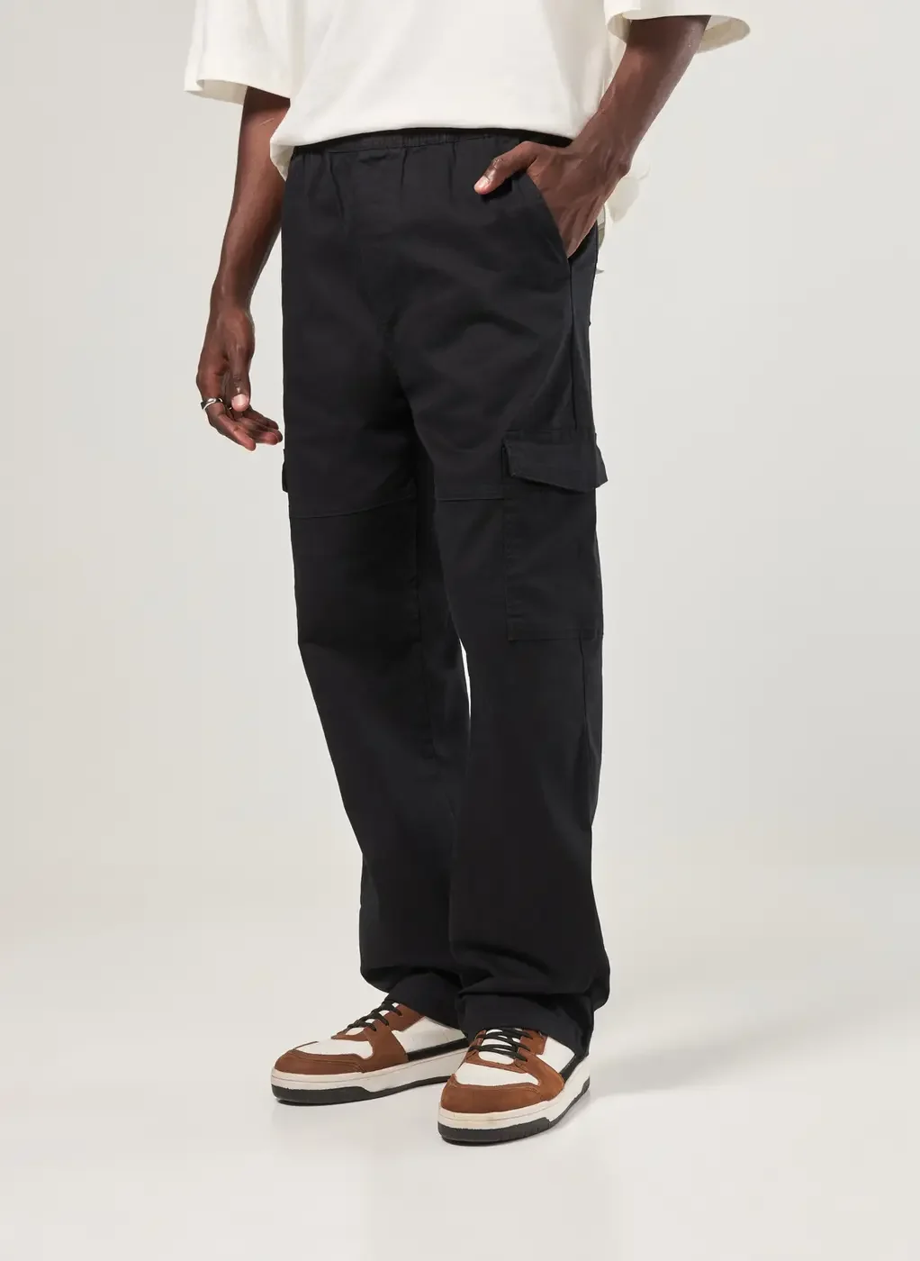 Calça Sarja Reta Cargo