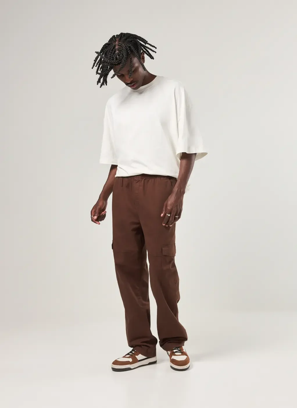 Calça Sarja Reta Cargo