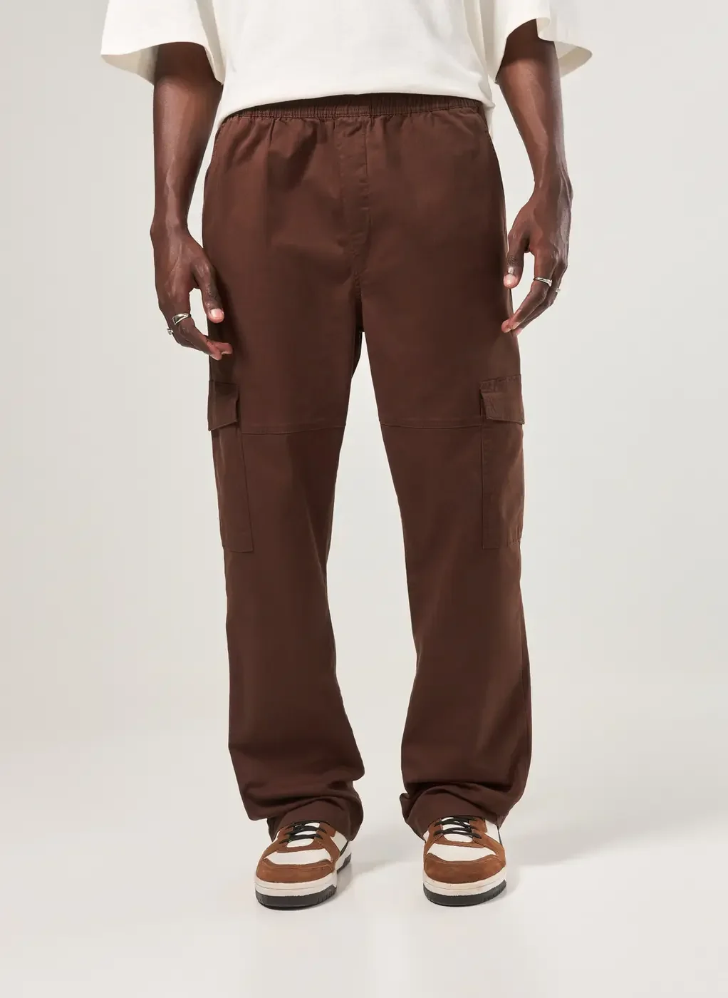 Calça Sarja Reta Cargo