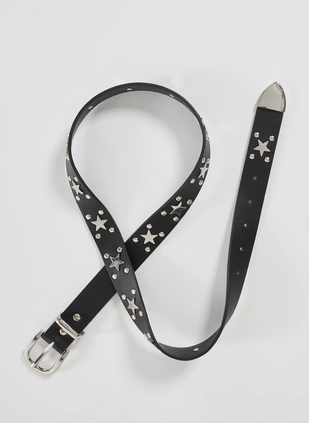 Cinto Poliuretano Preto Estrelas