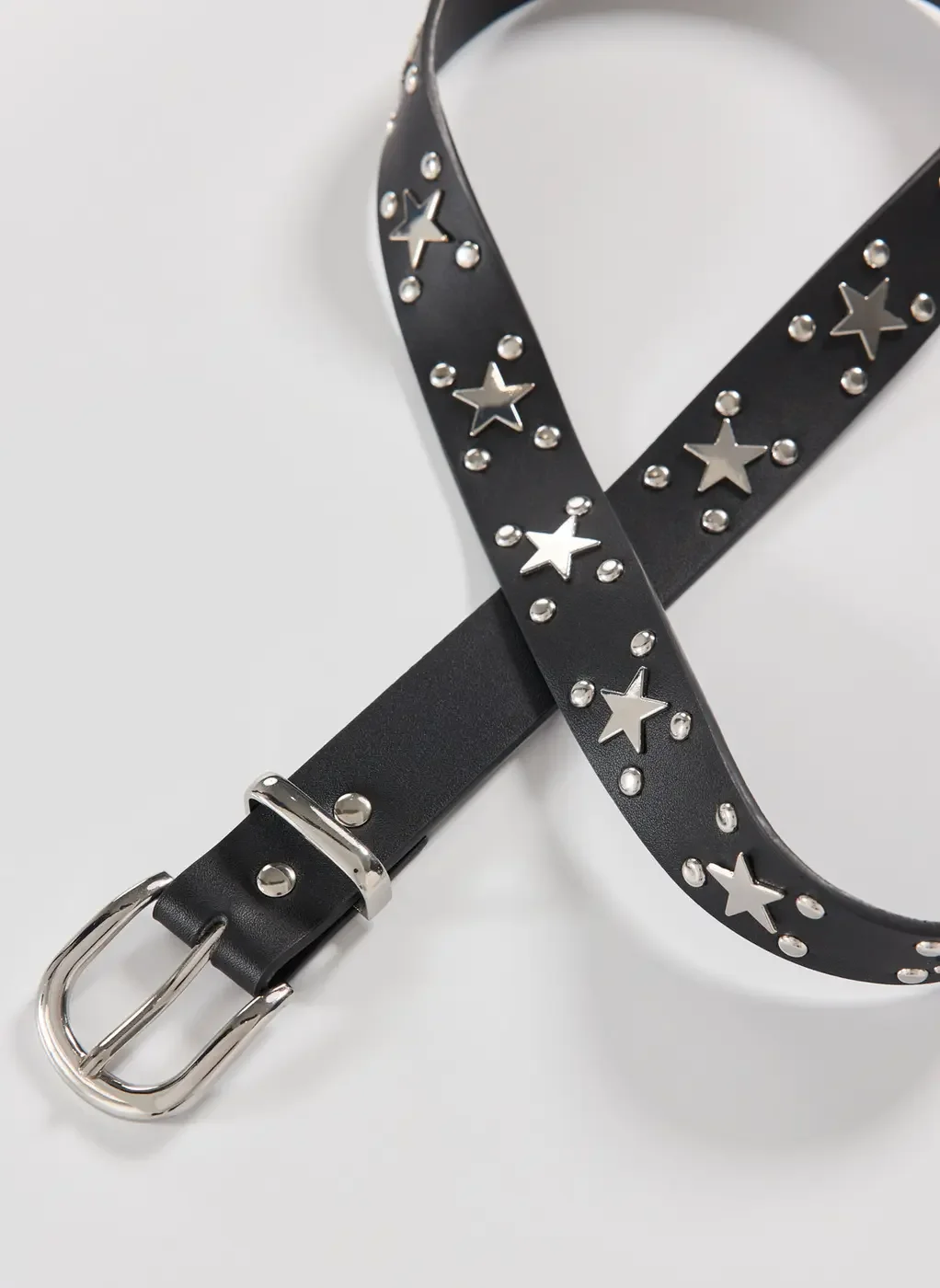 Cinto Poliuretano Preto Estrelas