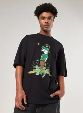 Camiseta Oversized Preta Green Day