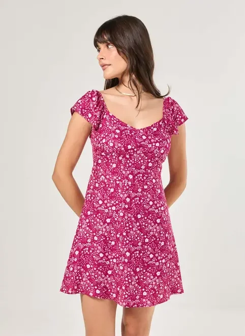 Vestido Curto Estampa Mística Rosa