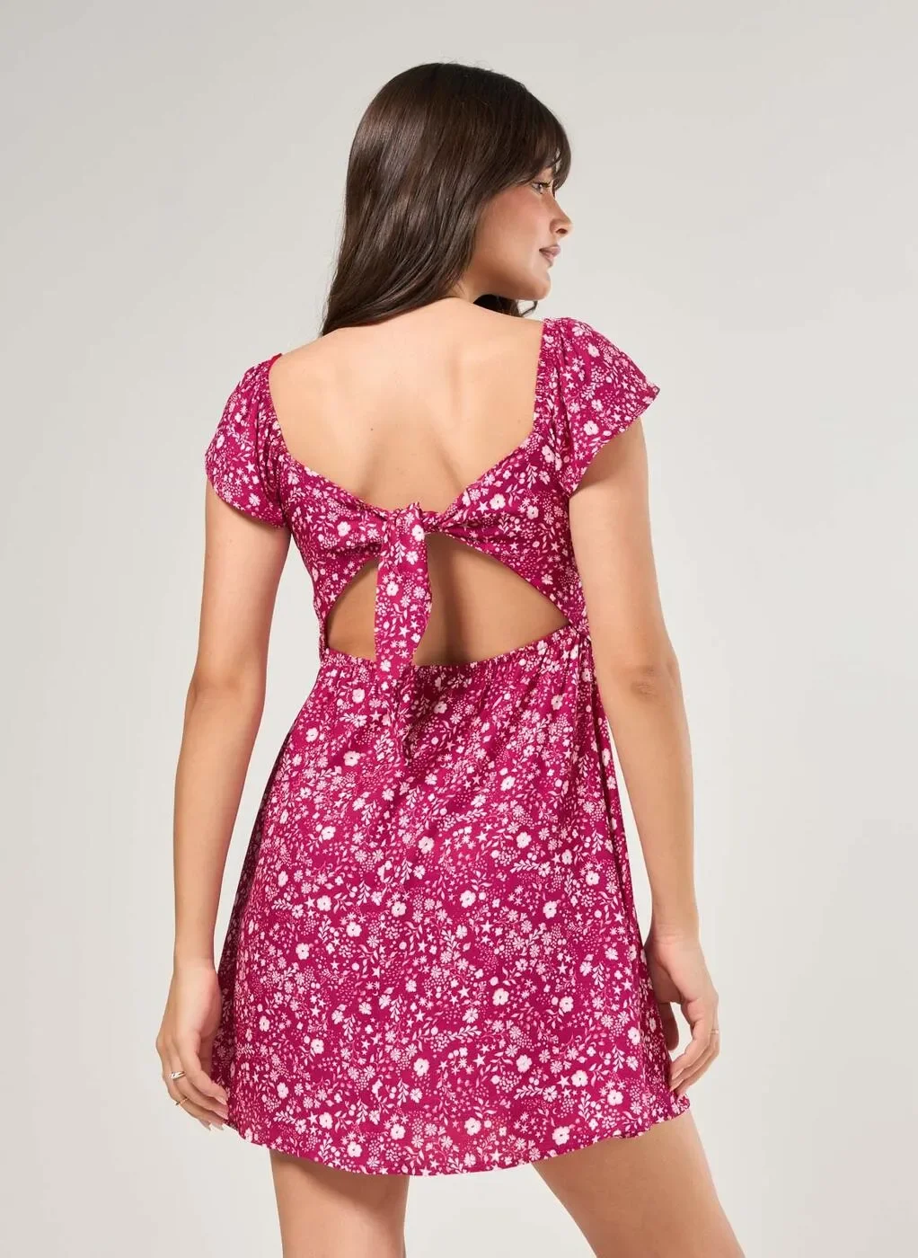 Vestido Curto Estampa Mística Rosa