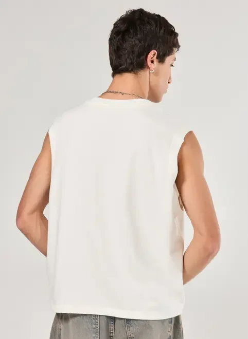 Regata Sleeveless Off-White Costura Marcante