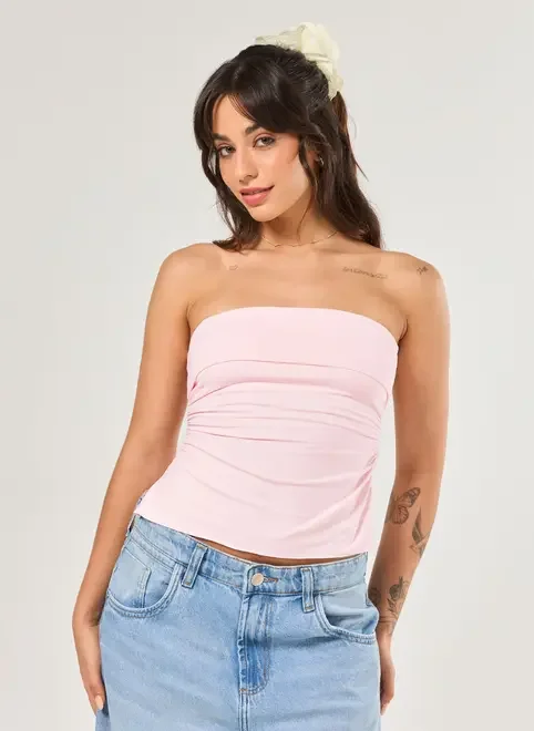 Tube Top Pala Virada Franzido