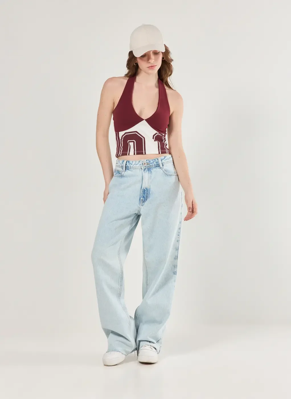 Cropped Frente Única Esportivo Vinho