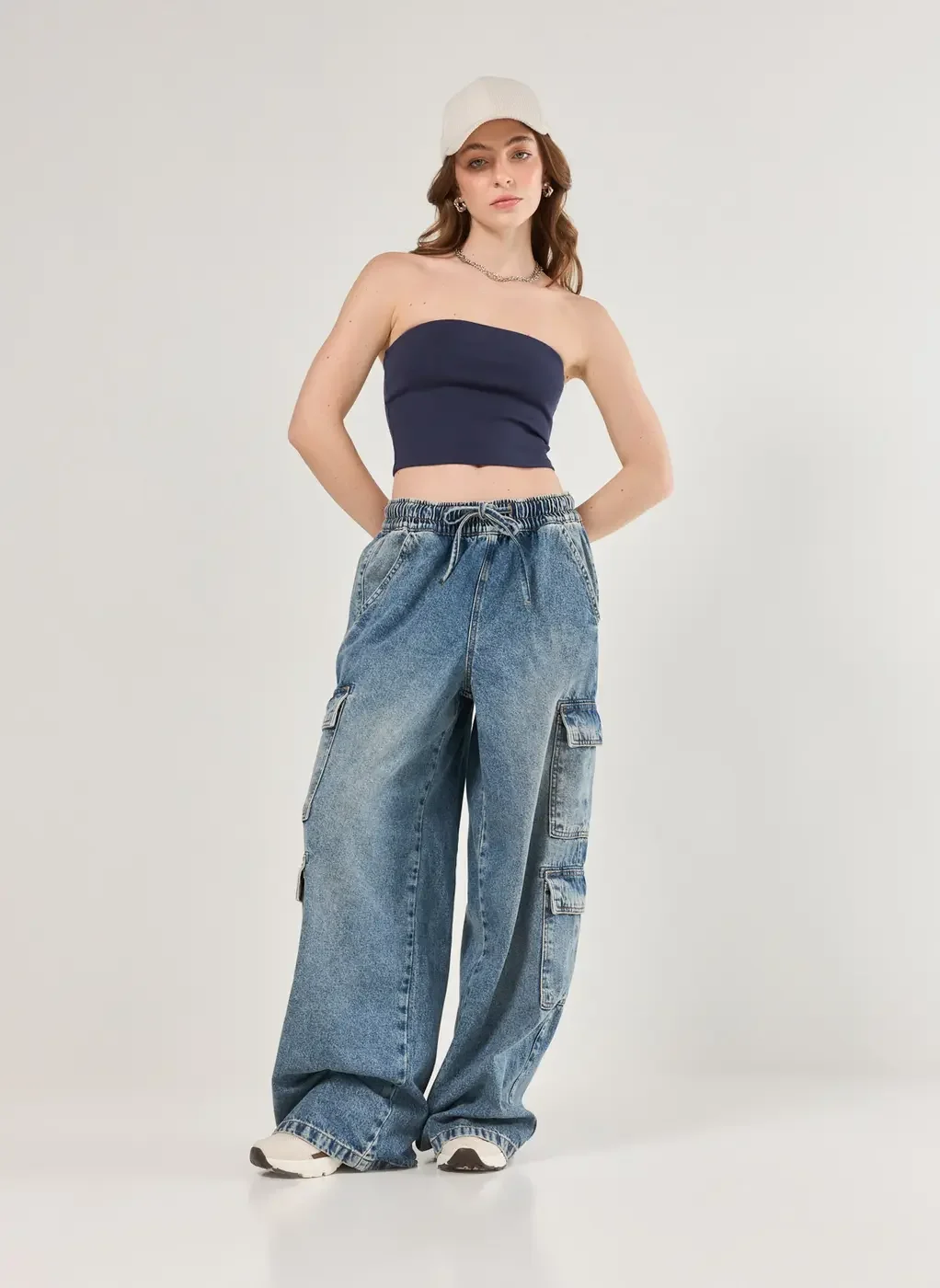 Tube Top Encorpado Marinho