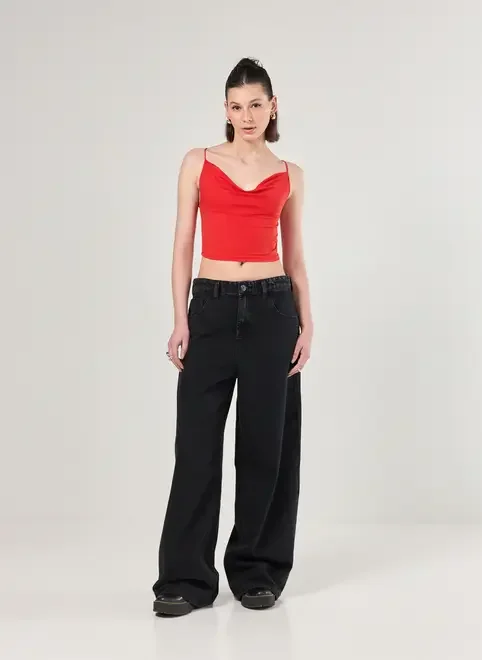 Regata Cropped Degagê Poliamida Vermelha