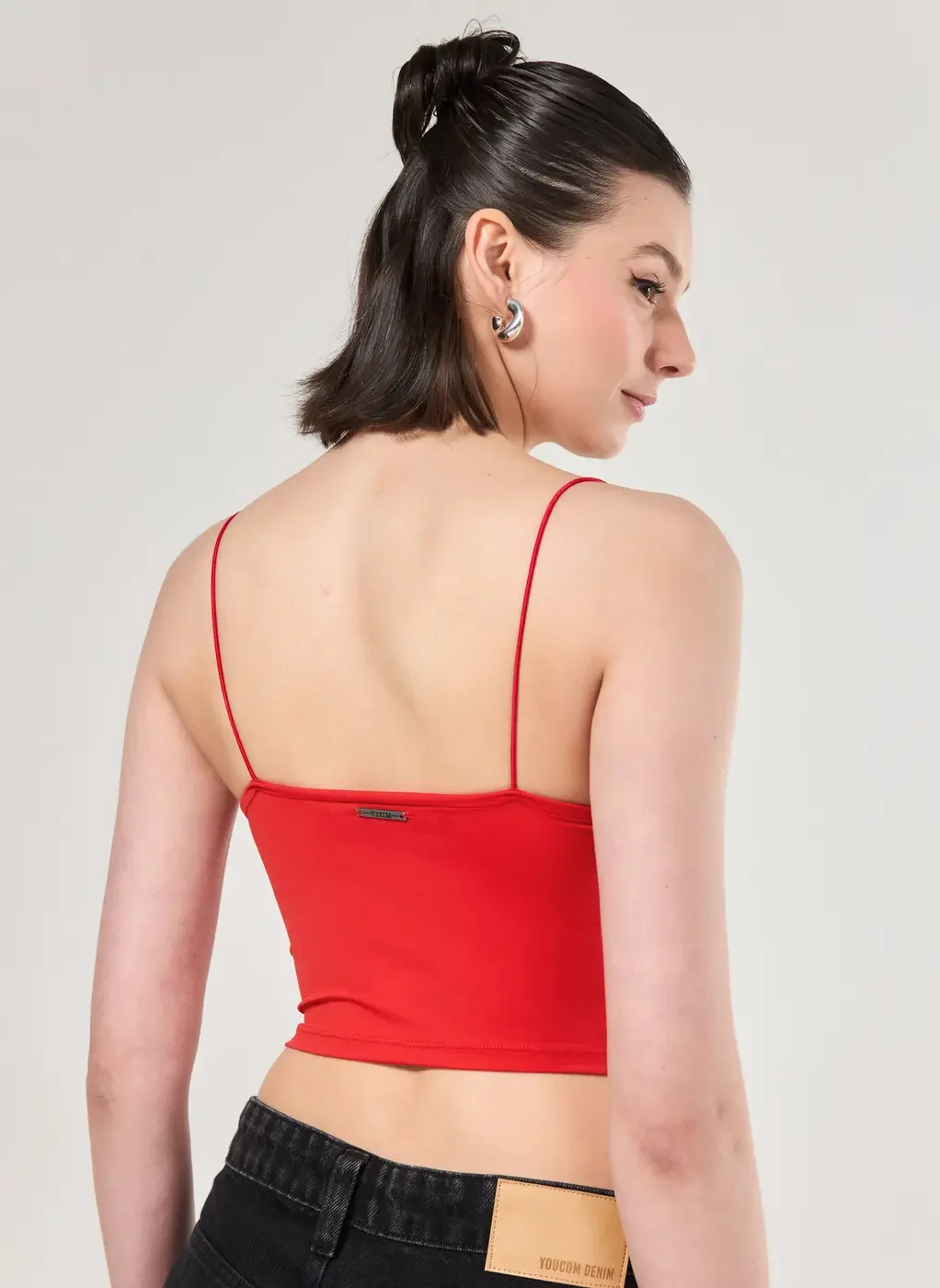 Regata Cropped Degagê Poliamida Vermelha