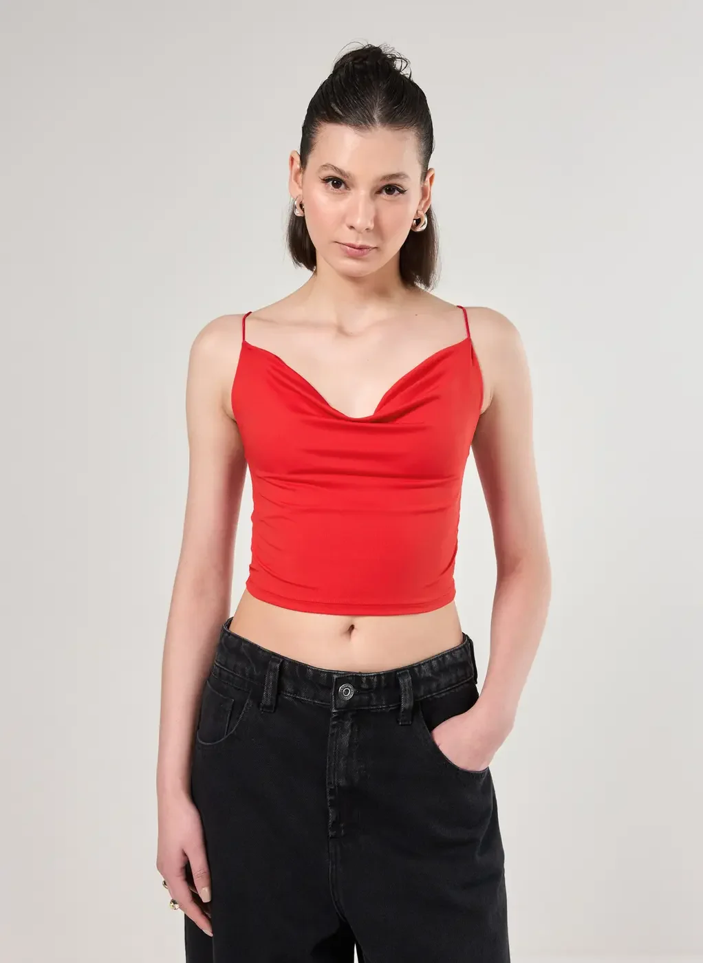 Regata Cropped Degagê Poliamida Vermelha