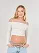 Cropped Manga Longa Ombro A Ombro Textura