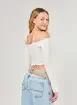 Cropped Manga Longa Ombro A Ombro Textura