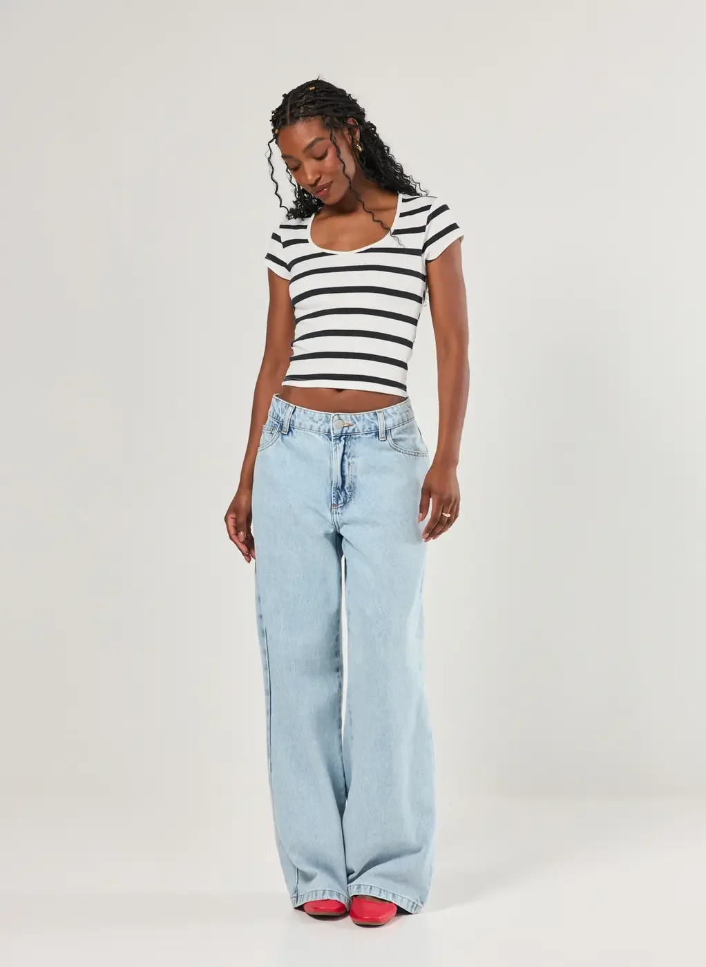 Blusa Manga Curta Canelada